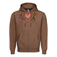 Chestnut Peace Love Jesus Zipper Hoodie - Jasminsmagicworld