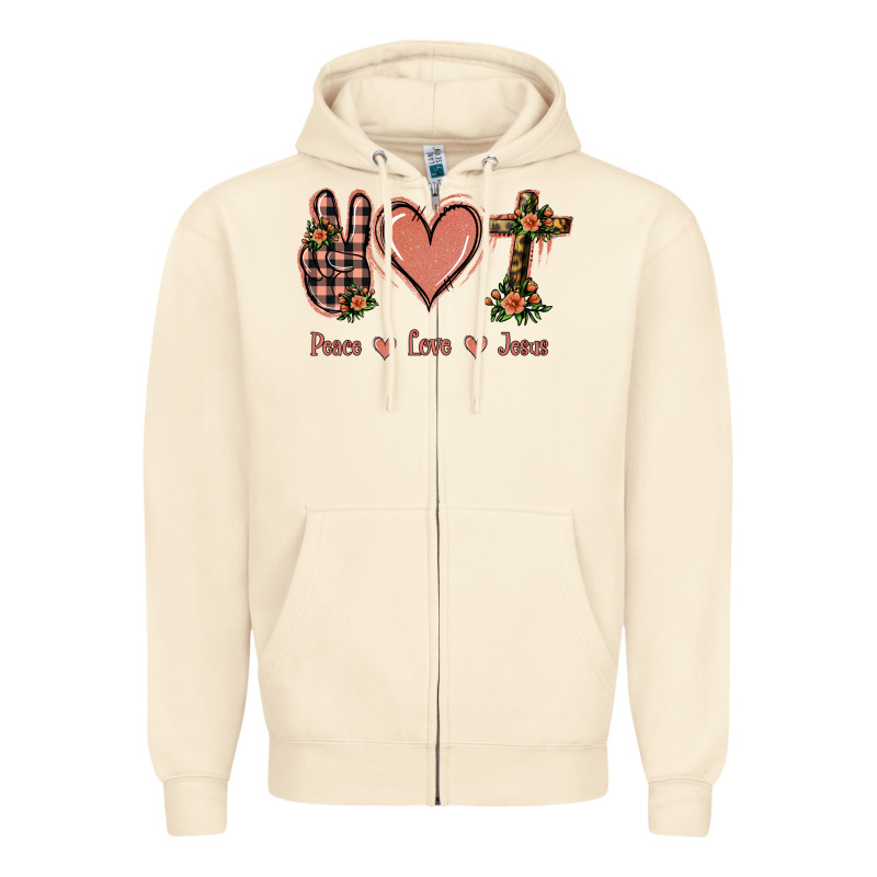 Peace Love Jesus Zipper Hoodie by Jasminsmagicworld | Teevron