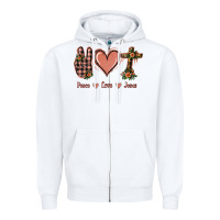 White Peace Love Jesus Zipper Hoodie - Jasminsmagicworld