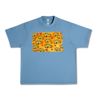 Pebble Blue School Bus Pattern Urban Heavy Tee - Jasminsmagicworld