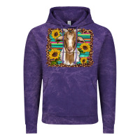 Cloud Purple goat daisy sunflowers leopard serape glitter Vintage Hoodie - Artiststas