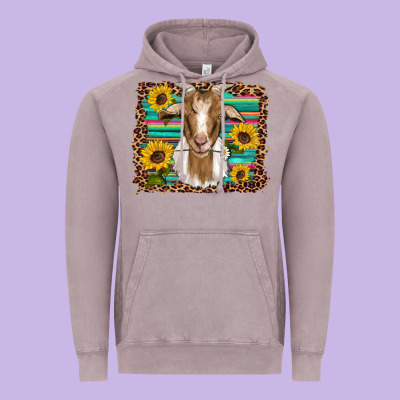 Goat Daisy Sunflowers Leopard Serape Glitter Vintage Hoodie Designed By Artiststas