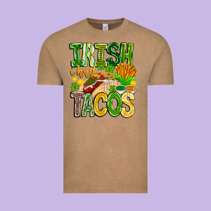 Irish I Had Tacos Vintage Tee Designed By Cowhidedigitalart