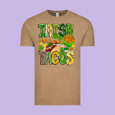Irish I Had Tacos Vintage Tee Designed By Cowhidedigitalart