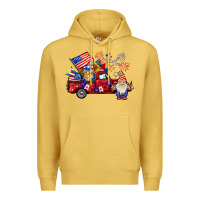 Antique Gold american gnomies truck Premium Hoodie - BarkalooDesign