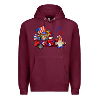 Burgundy american gnomies truck Premium Hoodie - BarkalooDesign