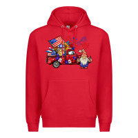 Red american gnomies truck Premium Hoodie - BarkalooDesign