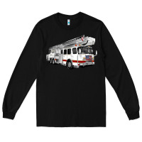 Black White Fire Truck Long Sleeve Tee - Artiststas