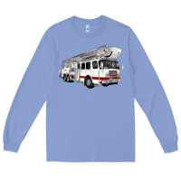 Colony Blue White Fire Truck Long Sleeve Tee - Artiststas