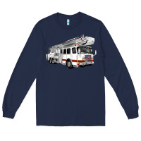 Navy White Fire Truck Long Sleeve Tee - Artiststas