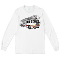 White White Fire Truck Long Sleeve Tee - Artiststas