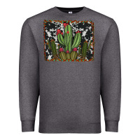 Charcoal Heather aztec cowhide cacti Premium Sweatshirt - RanaPortraitStore