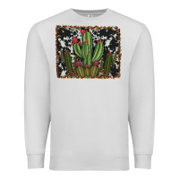 Dove Grey aztec cowhide cacti Premium Sweatshirt - RanaPortraitStore