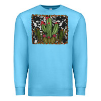 Ocean Blue aztec cowhide cacti Premium Sweatshirt - RanaPortraitStore