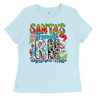 Baby Blue Santa's Favorite RN Registered Nurse Ladies Tee - CowhideDigitalArt