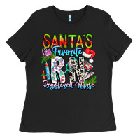 Black Santa's Favorite RN Registered Nurse Ladies Tee - CowhideDigitalArt