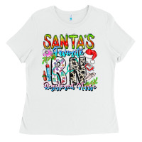 White Santa's Favorite RN Registered Nurse Ladies Tee - CowhideDigitalArt