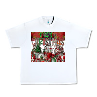 White merry Christmas Urban Heavy Tee - CowhideDigitalArt