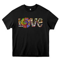 Black tie dye sunflower love Heavy Core Tee - RanaPortraitStore