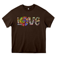 Chocolate Brown tie dye sunflower love Heavy Core Tee - RanaPortraitStore