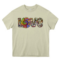 Mossy tie dye sunflower love Heavy Core Tee - RanaPortraitStore
