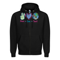 Black Peace Love Teach Zipper Hoodie - Jasminsmagicworld