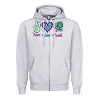 Heather Grey Peace Love Teach Zipper Hoodie - Jasminsmagicworld