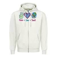 Oatmeal Heather Peace Love Teach Zipper Hoodie - Jasminsmagicworld