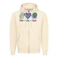 Sandshell Peace Love Teach Zipper Hoodie - Jasminsmagicworld