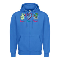 True Royal Peace Love Teach Zipper Hoodie - Jasminsmagicworld