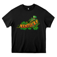 Black Kentucky map St. Patrick's Day Heavy Core Tee - FaDigitalArtStudio