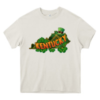 Cream Kentucky map St. Patrick's Day Heavy Core Tee - FaDigitalArtStudio