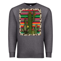 Charcoal Heather serape cowhide cacti Premium Sweatshirt - RanaPortraitStore