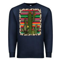 Navy serape cowhide cacti Premium Sweatshirt - RanaPortraitStore