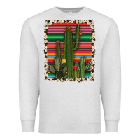 Oatmeal Heather serape cowhide cacti Premium Sweatshirt - RanaPortraitStore