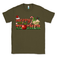 Army Green merry teacher Classic Tee - BarkalooDesign
