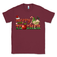 Burgundy merry teacher Classic Tee - BarkalooDesign
