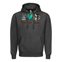 Charcoal Heather Peace Love Indians Zipper Hoodie - Jasminsmagicworld