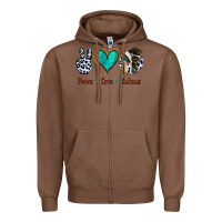 Chestnut Peace Love Indians Zipper Hoodie - Jasminsmagicworld