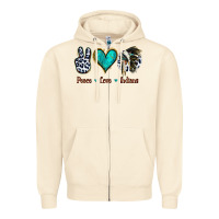 Sandshell Peace Love Indians Zipper Hoodie - Jasminsmagicworld