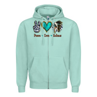 Seafoam Peace Love Indians Zipper Hoodie - Jasminsmagicworld