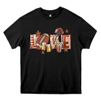 Black football love Heavy Core Tee - FaDigitalArtStudio