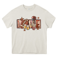 Cream football love Heavy Core Tee - FaDigitalArtStudio