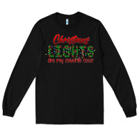 Black festive christmas lights text art Long Sleeve Tee - CowhideDigitalArt