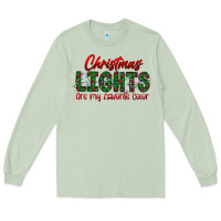 Matcha festive christmas lights text art Long Sleeve Tee - CowhideDigitalArt