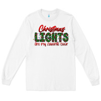 White festive christmas lights text art Long Sleeve Tee - CowhideDigitalArt