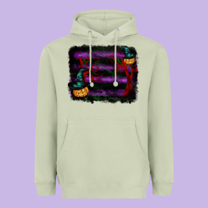 Halloween Witch Hat Backround Heavyweight Hoodie Designed By Ranaportraitstore