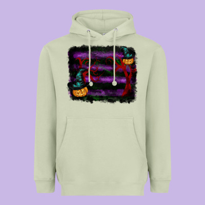 Halloween Witch Hat Backround Heavyweight Hoodie Designed By Ranaportraitstore