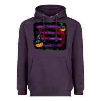 Plum halloween witch hat backround Heavyweight Hoodie - RanaPortraitStore