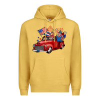 Antique Gold american truck 4th of july Premium Hoodie - BarkalooDesign